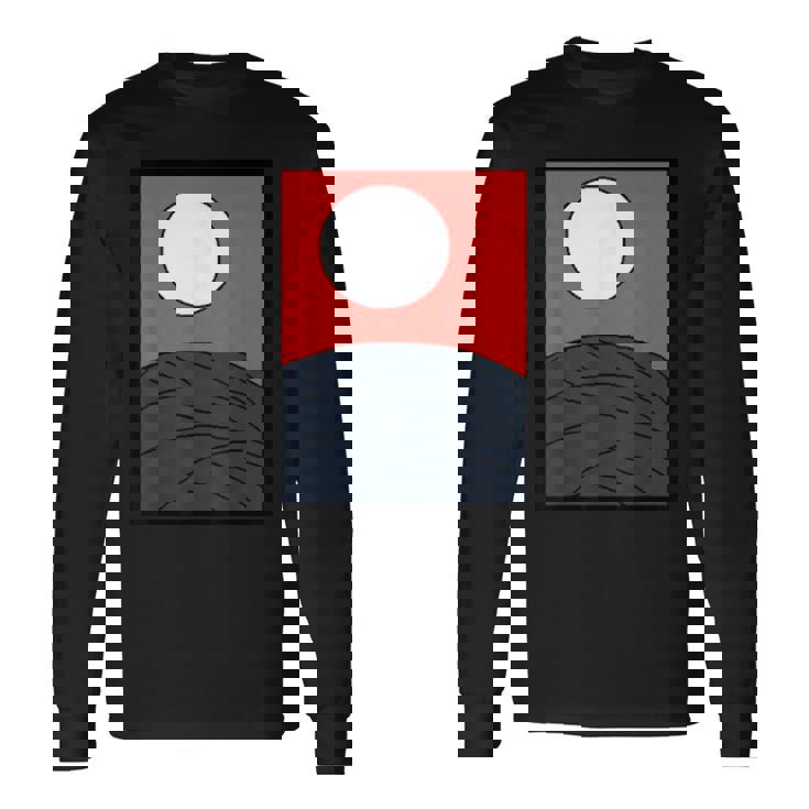 面白デザイン制作クラブオリジナルデザイン注目度no1日本のカルタ 花札 月 長袖Tシャツ ギフトのアイデア