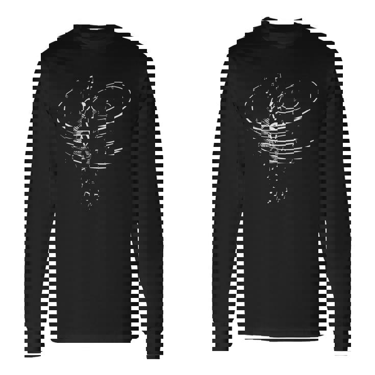 音楽のシンボル 音楽家 作曲家 音楽好き リズム 長袖Tシャツ