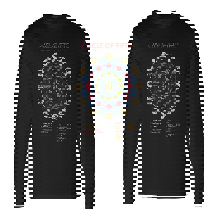 音楽理論 フラットス シャープス 作曲家 サークルオブ5thバンド 長袖Tシャツ