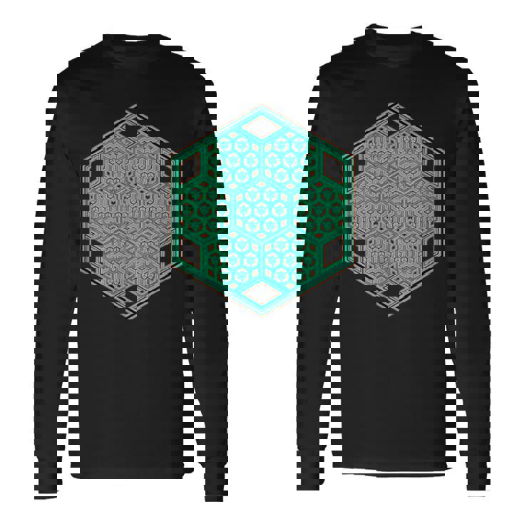 音楽祭 サイケデリックパターン テクノ トランス レイブ ゴア 長袖Tシャツ