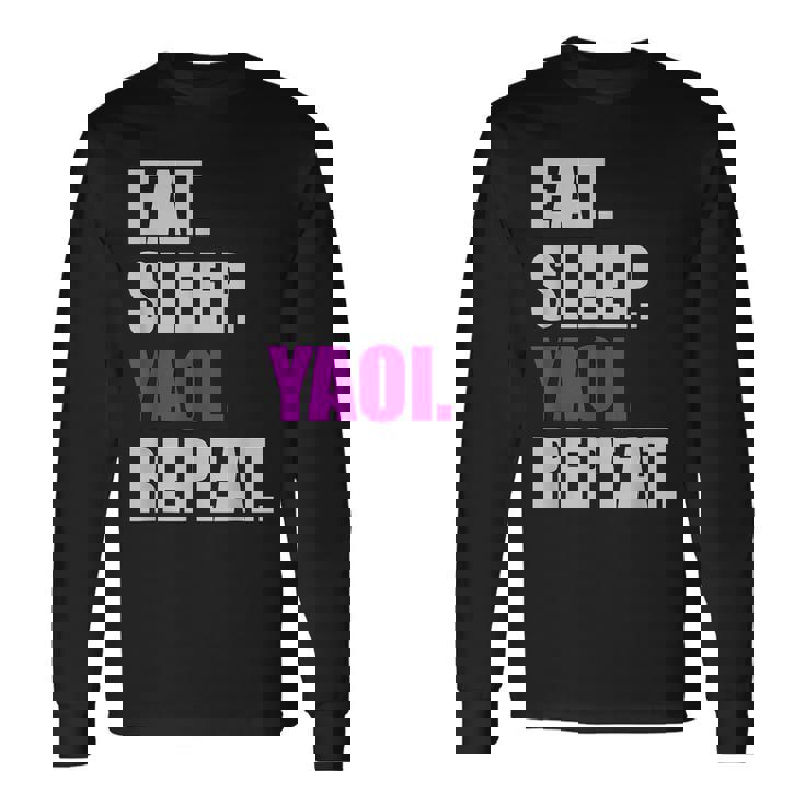 食べて寝てヤオイリピートヤオイボーイの恋愛漫画 長袖Tシャツ