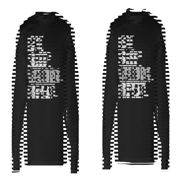 食べる睡眠溶接リピート溶接機 長袖Tシャツ