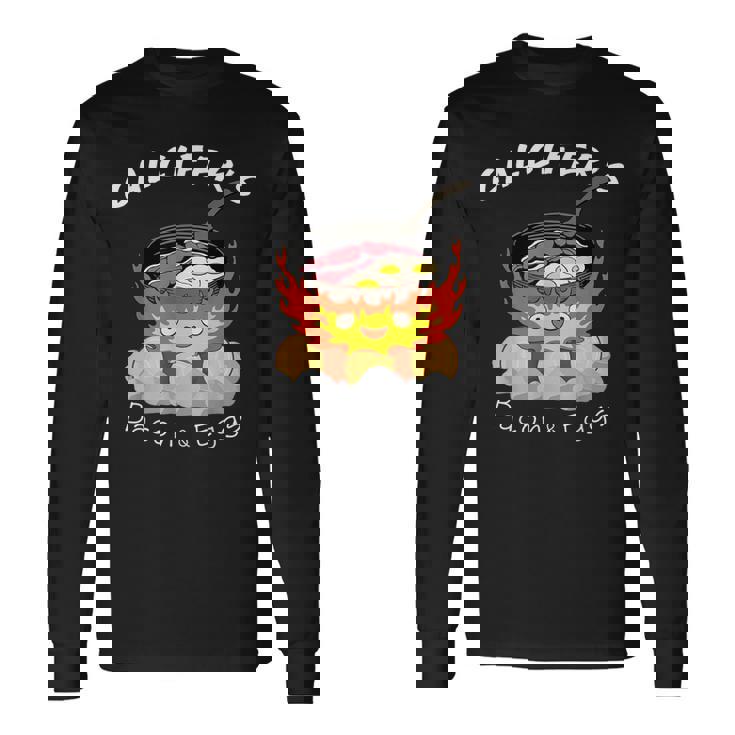 食品愛好家、カルシファーのベーコン、エッグクック。 長袖Tシャツ