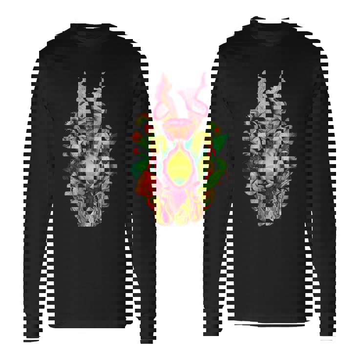 食虫植物 ネイチャーアート 食虫植物 サラセニア 長袖Tシャツ