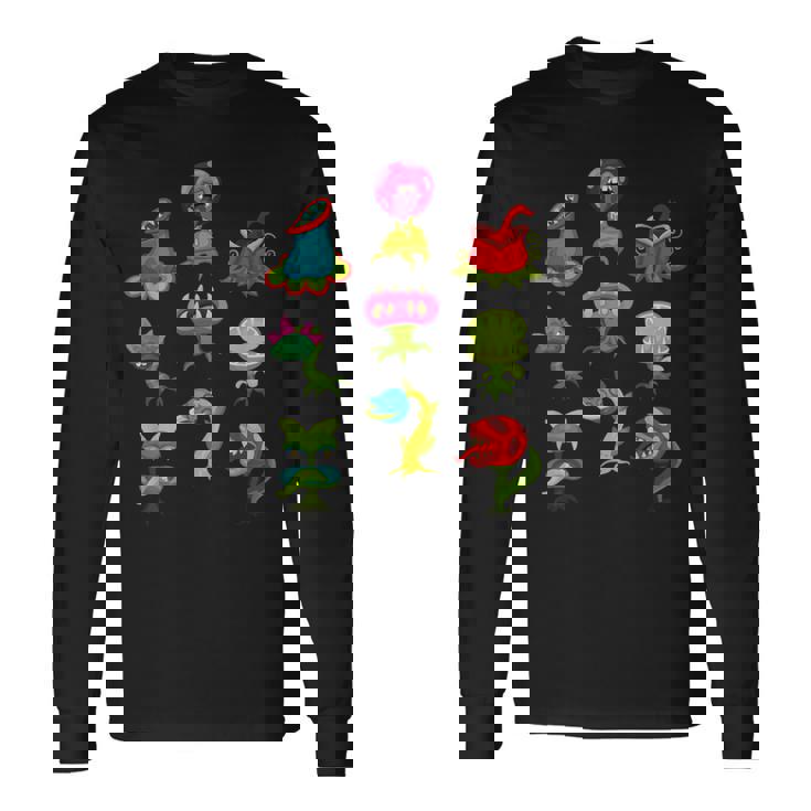 食虫植物 恋人 キッズ サラセニア ヴィーナス ハエトラップ 長袖Tシャツ