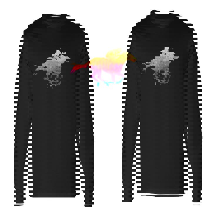 馬tシャツ ポケット レース 馬 乗馬 競馬 ジョッキー 面白いtシャツ メンズ おもしろ 面白い レトロビンテージ 長袖Tシャツ