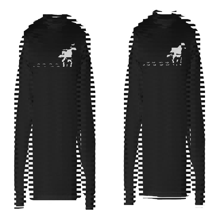 馬の線路、馬蹄、乗馬。 長袖Tシャツ