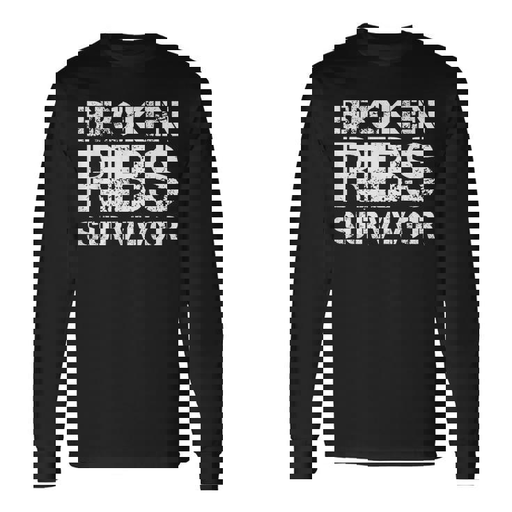 骨折した肋骨サバイバー 長袖Tシャツ