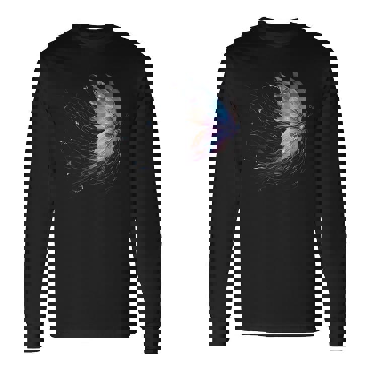 魔法の蝶 神秘的な蝶 銀河 星 長袖Tシャツ ギフトのアイデア