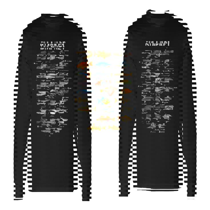 魚 アルファベット 教育 淡水 種 釣り 長袖Tシャツ