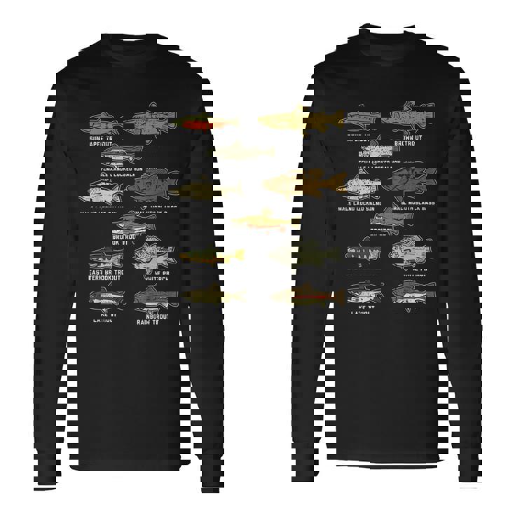 魚の種のトラウトのサーモンのバス釣りの漁師のアングラーのギフト 長袖Tシャツ