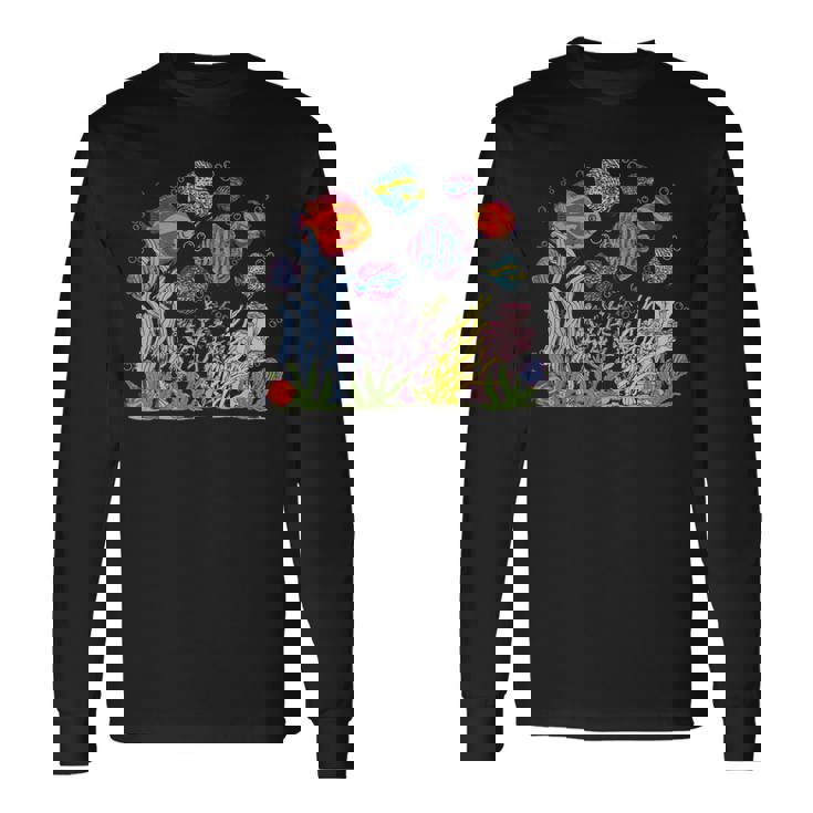 魚の養殖 魚の飼育 熱帯魚 長袖Tシャツ