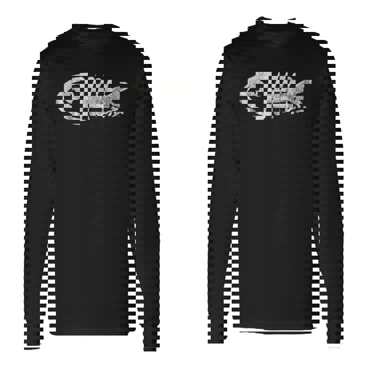 魚の骨格、面白い動物。 長袖Tシャツ