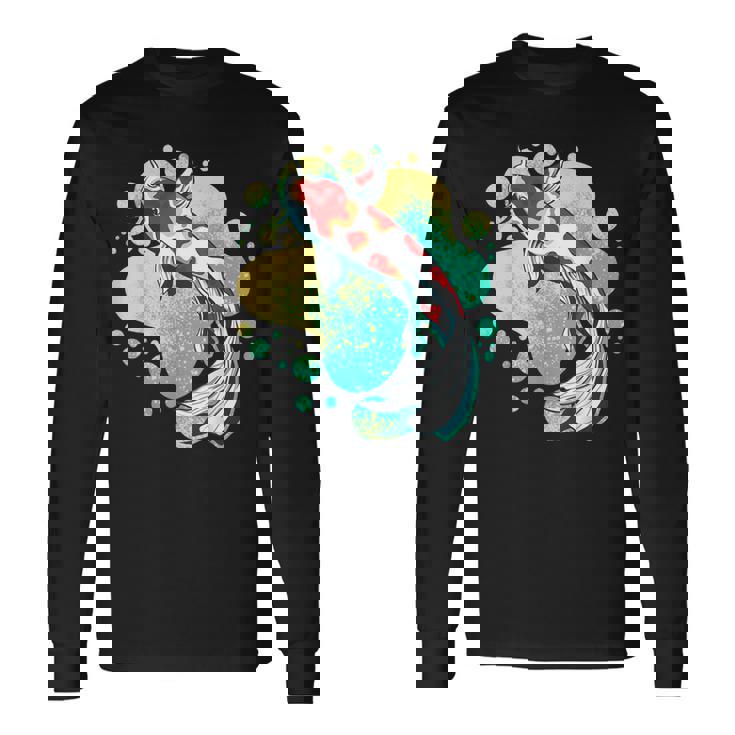 鯉 鯉 ジャパン 鯉 魚 エステ ベイパーウェーブ 長袖Tシャツ