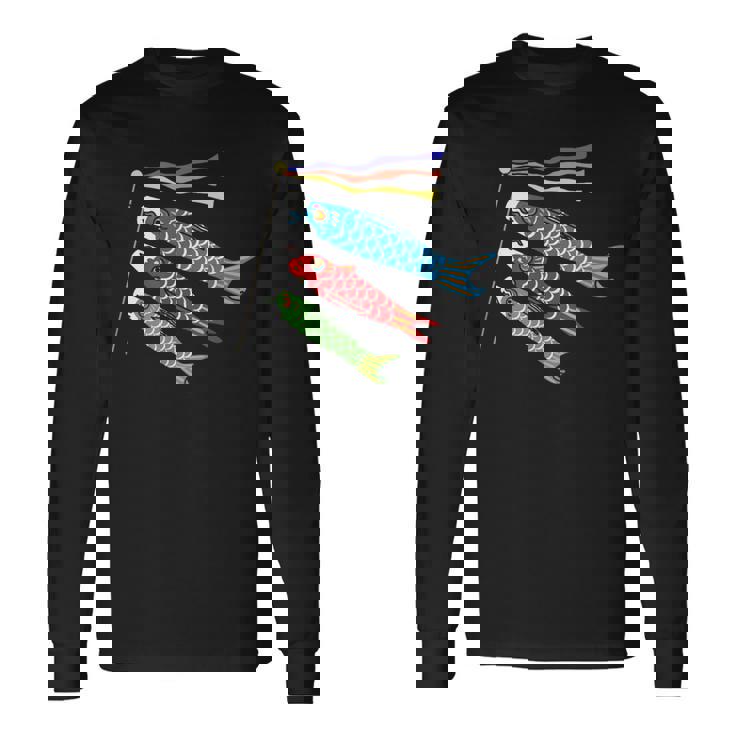 鯉鯉 鯉のぼり 旗 こどものひ 長袖Tシャツ