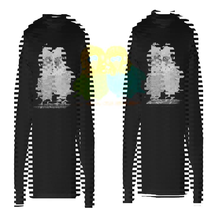 鳥 インコ かわいい ペット おもしろ 動物 イラスト 長袖Tシャツ