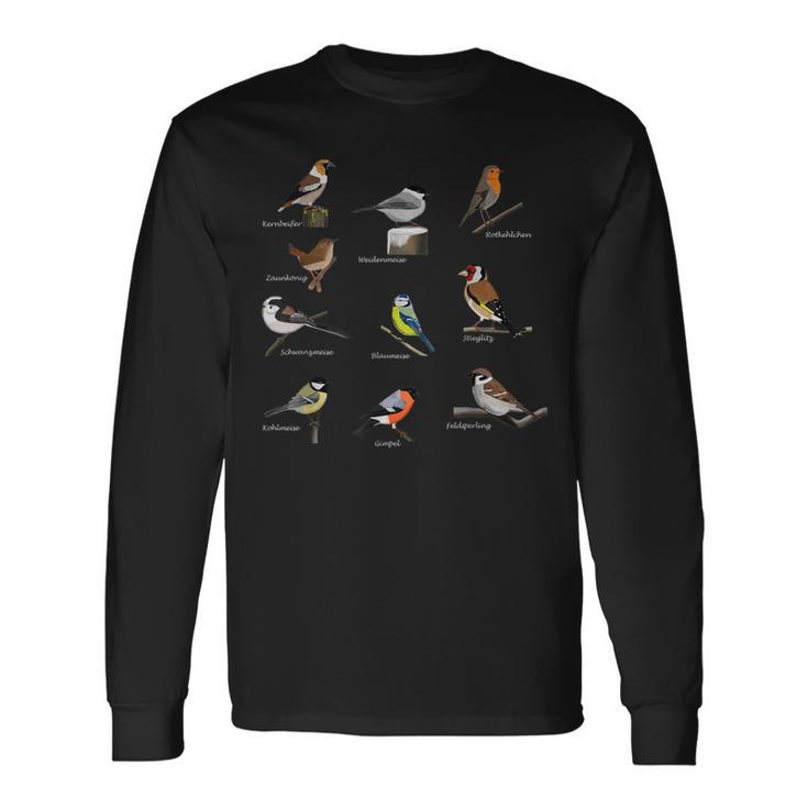 鳥モチーフガーデンバードバードソングバード おっぱい バンティングスズメ 長袖Tシャツ
