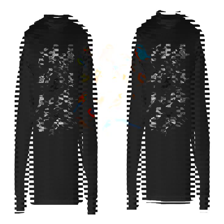 鳥類 鳥 動物 図 バードウォッチング 贈り物 鳥類学者 長袖Tシャツ