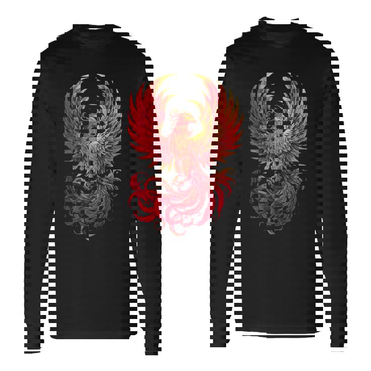 鳳凰 神話 鳥 ライズ 若返り 火の鳥 長袖Tシャツ