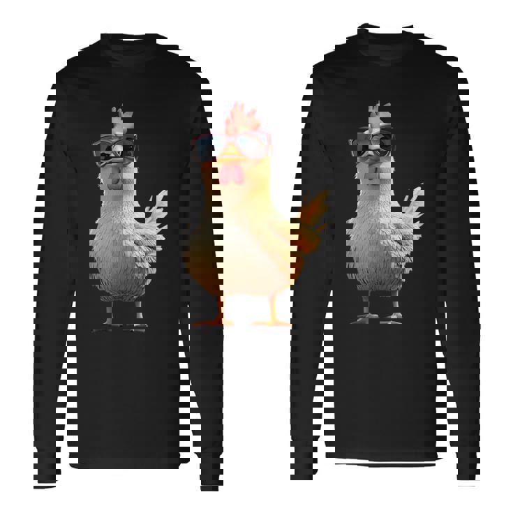 鶏 農家 農家 甘い 鶏 長袖Tシャツ