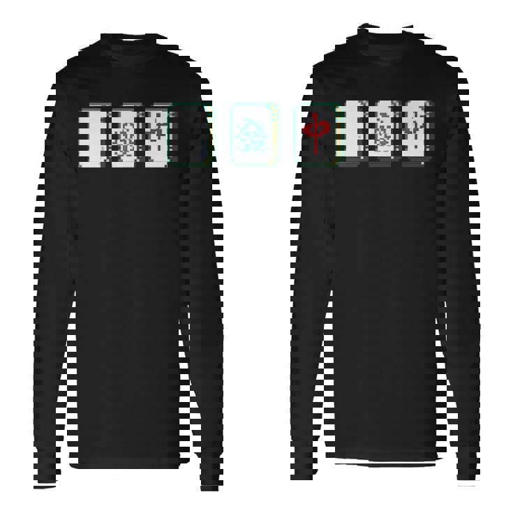 麻雀 白 發 中 Mahjong 麻雀牌 発 長袖Tシャツ ギフトのアイデア