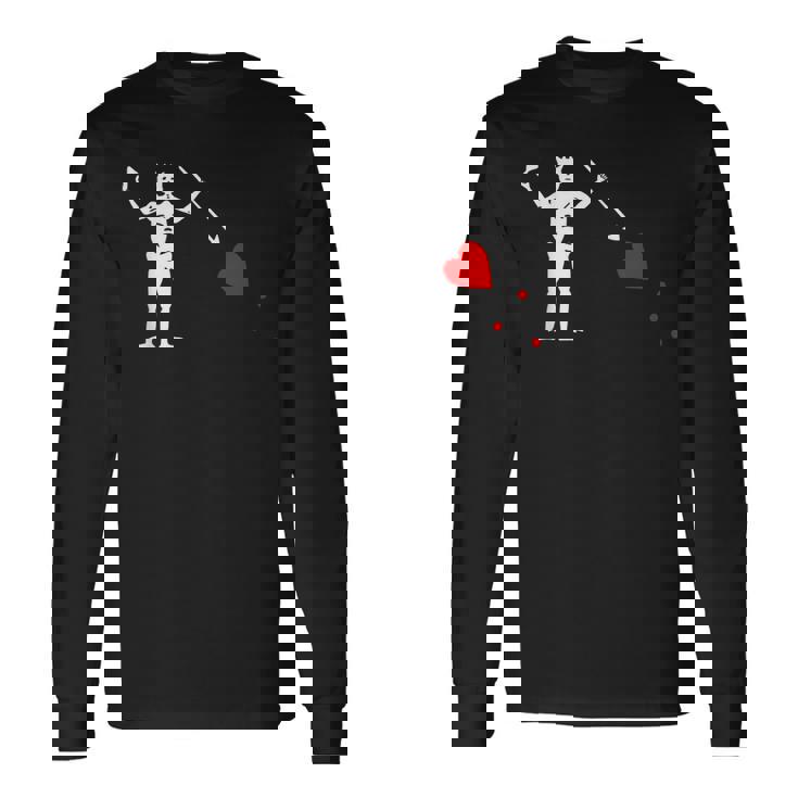 黒ひげ海賊旗-オリジナルエドワード・ティーチ 長袖Tシャツ