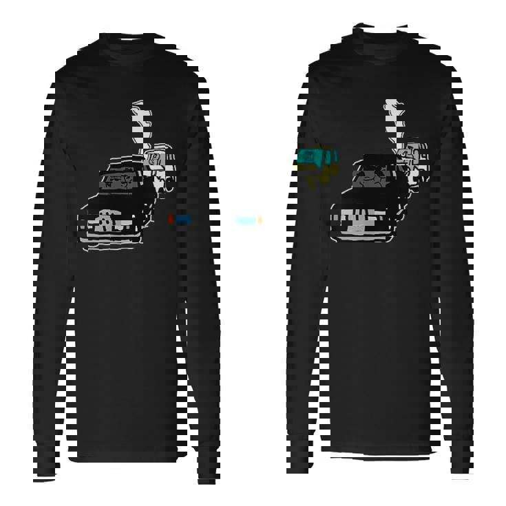 黒塗りの高級車よりも怖い無車検の軽自動車 長袖Tシャツ