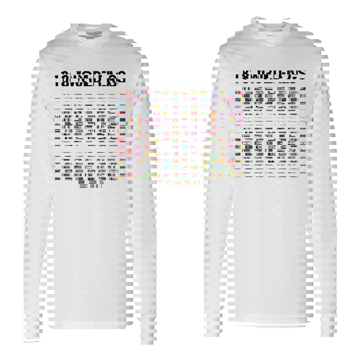 188 世界の国旗 世界の国旗 世界地図 長袖Tシャツ