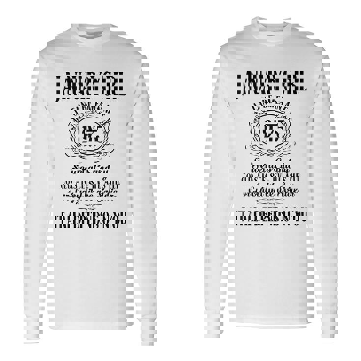 Im 1月ガール 1975年 1月生まれ 1975年 1月少女 長袖Tシャツ