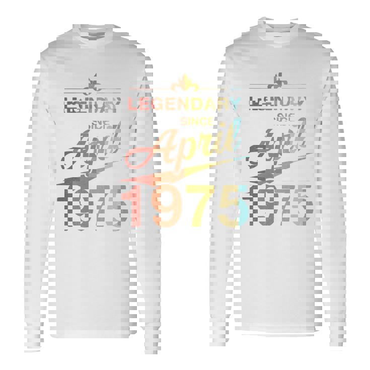 50Th Birthday 1975年4月生まれ 50歳 ヴィンテージ 長袖tシャツ 長袖Tシャツ ギフトのアイデア