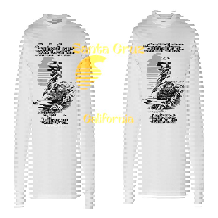 70S 80S Ca レトロ サーフィン ペリカン サンタクルーズ 長袖Tシャツ