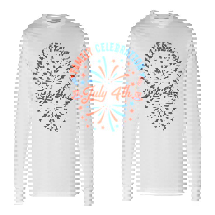 7月4日 家族祝 2024 おそろい ファミリー レトロ 長袖Tシャツ