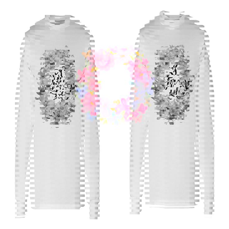 80 Years Loved 80歳の誕生日 フローラルリース 80歳 長袖Tシャツ