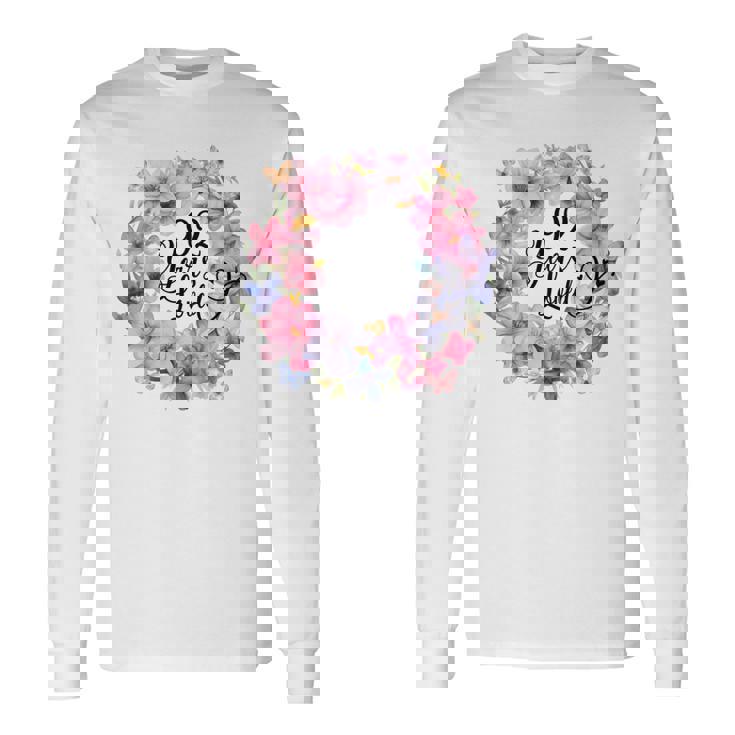 92年間愛された 92歳の誕生日フローラルリース 長袖tシャツ 長袖Tシャツ