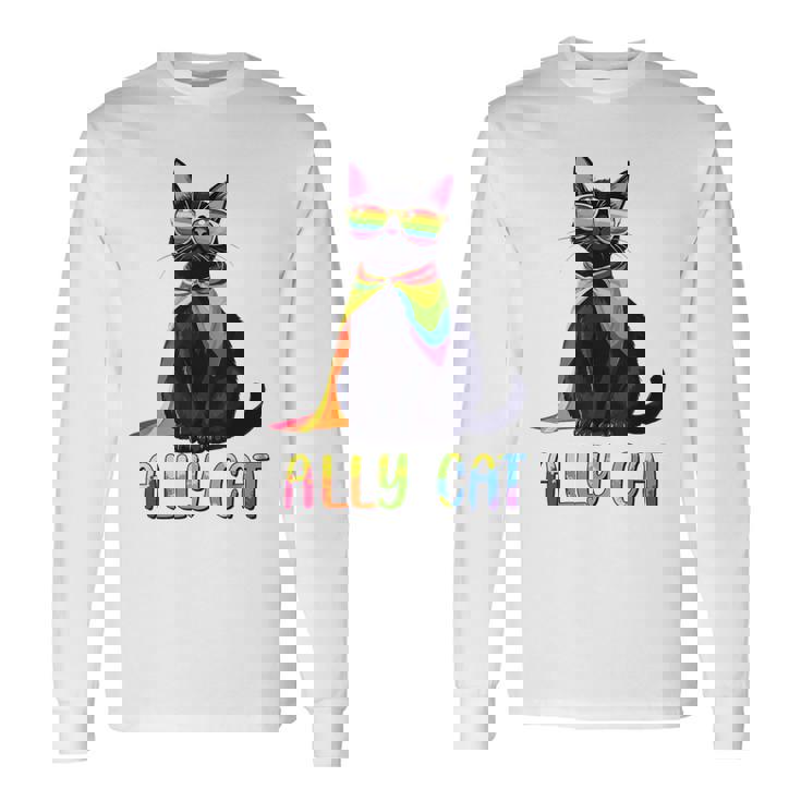 Ally Cat Lgbtゲイプライド月間2025レインボー平等権 長袖Tシャツ