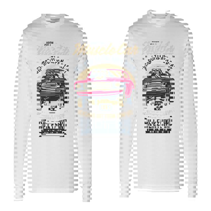 American Muscle Cars レトロカー愛好家用 長袖Tシャツ