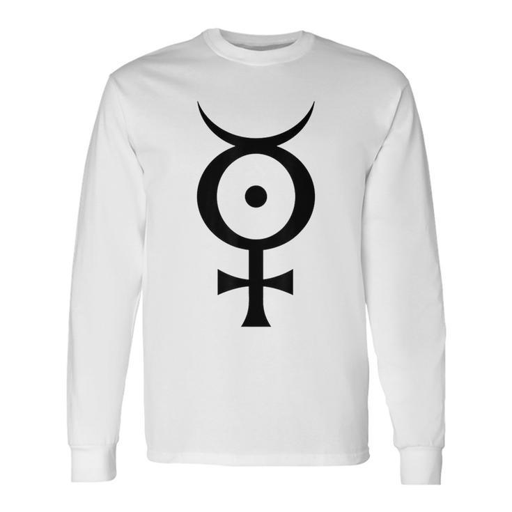 Antichristuperstaratanique Industriel Mercureymbole Noir T-shirt à manches longues
