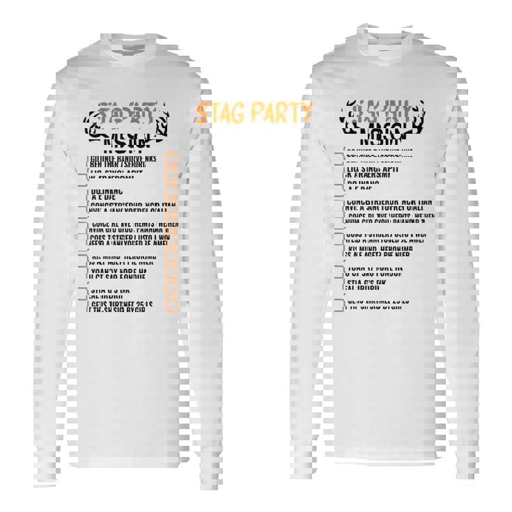 Bachelors Party Checklisttag Do Party Camiseta de manga larga