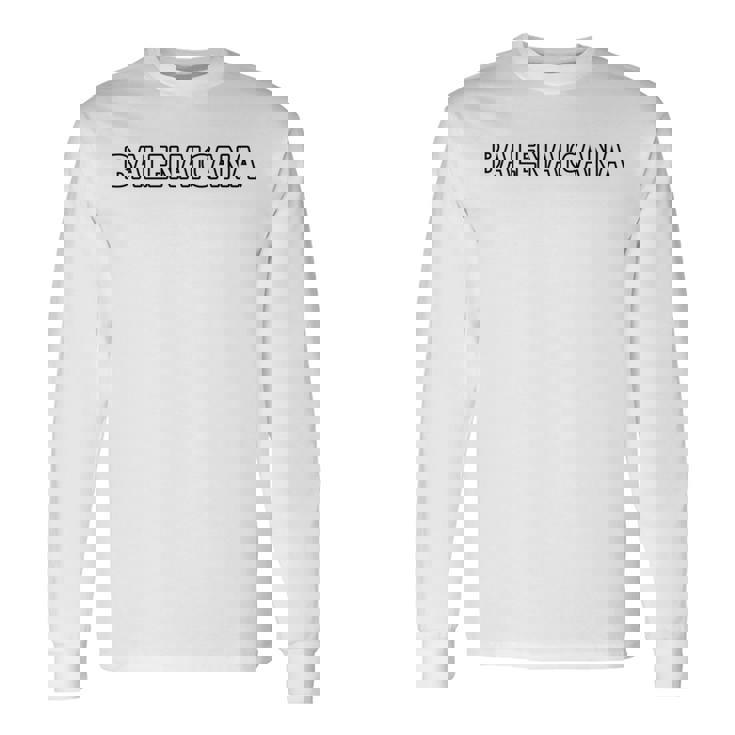 Balenaicana《ばれないかな》ホワイト 白 ロゴ【変なデザイン屋さん】ブランド パロディ 面白デザイン 長袖tシャツ 長袖Tシャツ ギフトのアイデア