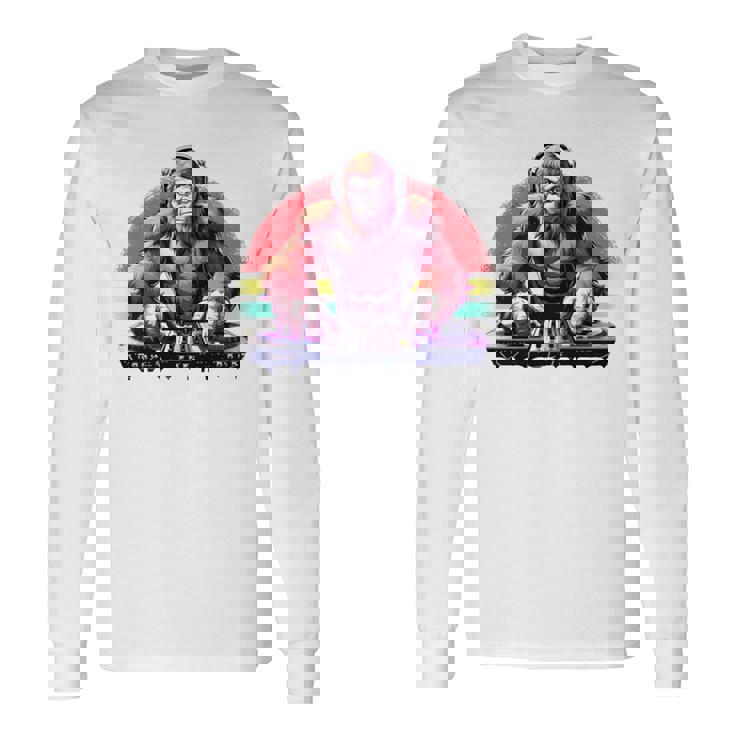 Bassquatch 音楽愛好家のためのサスカッチdjデザイン 長袖tシャツ 長袖Tシャツ