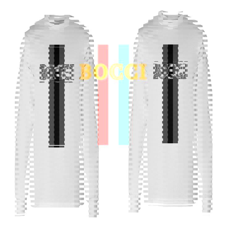 Bocci ぼっち《フェイクゴールド ロゴ》緑 赤 ライン【変なデザイン屋さん】陰キャ オタク ブランド パロディ 面白 長袖tシャツ 長袖Tシャツ