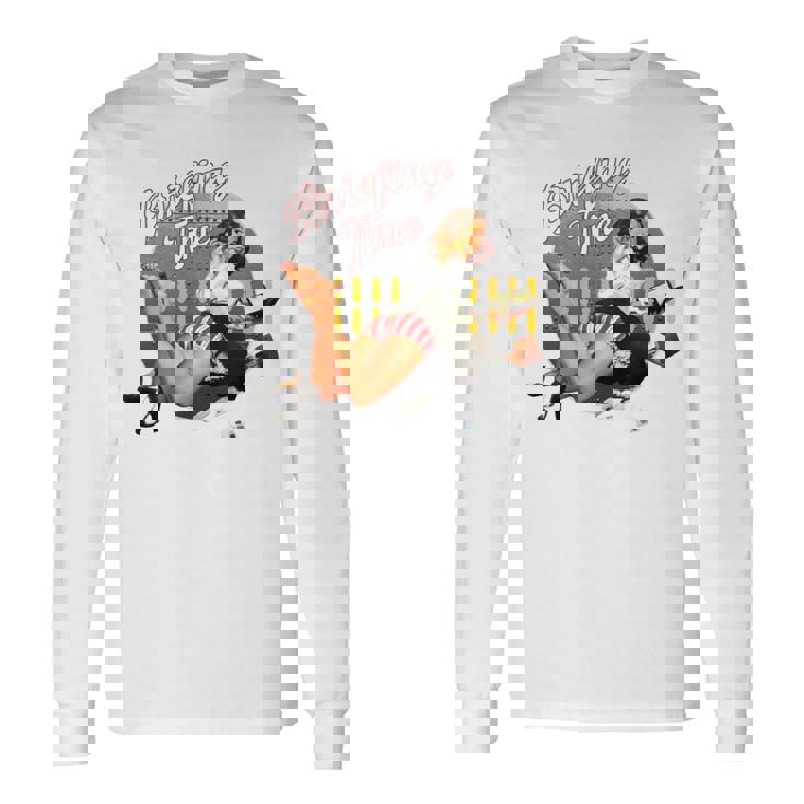 Briefing Time クラシックなボンバーノーズアートスタイル 長袖tシャツ 長袖Tシャツ