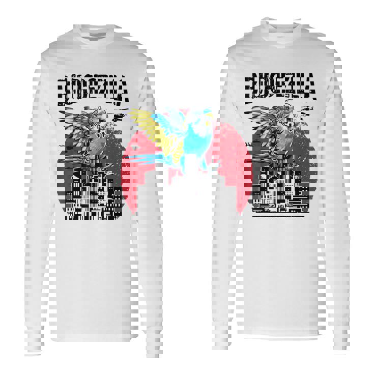 Budgiezilla 面白いインコ セキセイインコ セキセイインコ セキセイインコ 鳥好き 長袖Tシャツ