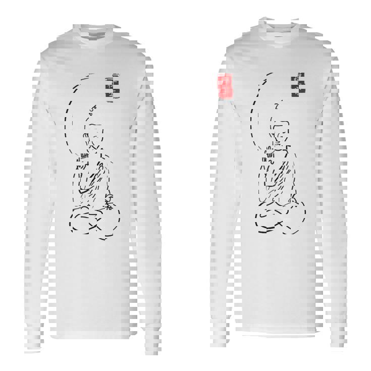 Budismo Zen Minimalista Calma Espiritual Buda En Meditación In Mangas Camiseta de manga larga