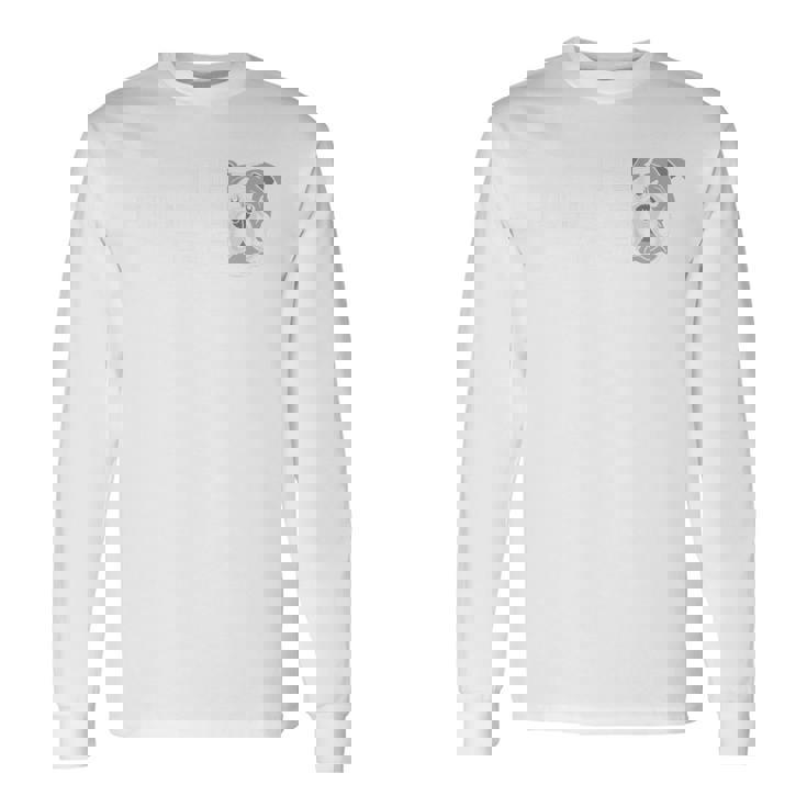 バックプリント The Bulldog Face 犬と犬の飼い主ブルドッグ 長袖Tシャツ