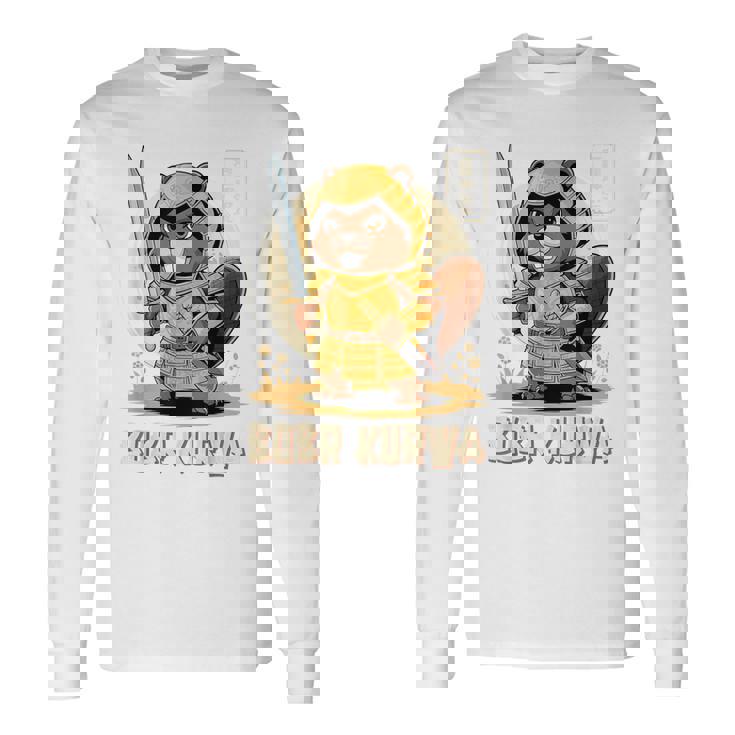 Bóbr Kurwa サムライ 日本人 ボーバー クルワ ポーランド語 ミーム ボブル 長袖Tシャツ