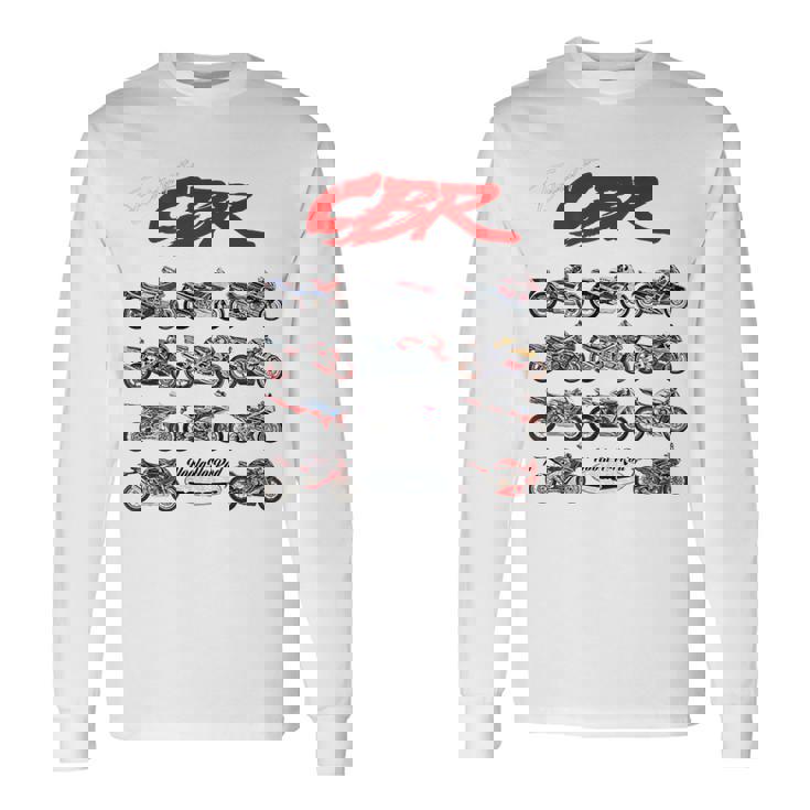 Cbr、オートバイ、バイク、バイカー、スポーツバイクの進化。 長袖Tシャツ