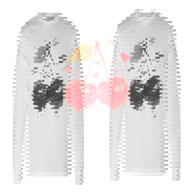 Cerezas Coquette Chica Aesthetic Camiseta de manga larga