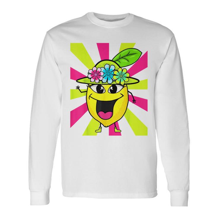 Citron Rétro Enfant Drôle Drôle Citron Fruitintage T-shirt à manches longues