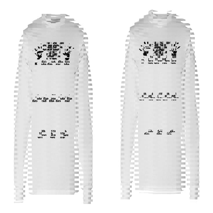 Class Of 2037 Grow With Me 手形 幼稚園 12年生 長袖Tシャツ